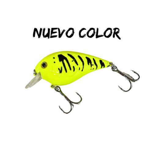 Señuelo Go Fishing Crankbait Paleta Corta CPC07 Amarillo con Atigrado Negro
