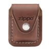 Canana de cuero Zippo con clip Marrón LPCB