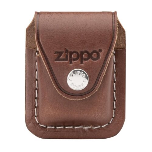 Canana de cuero Zippo con clip Marrón LPCB