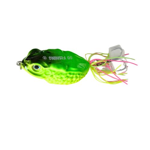 Señuelo Go Fishing Rana Dura Verde con Atigrado Negro