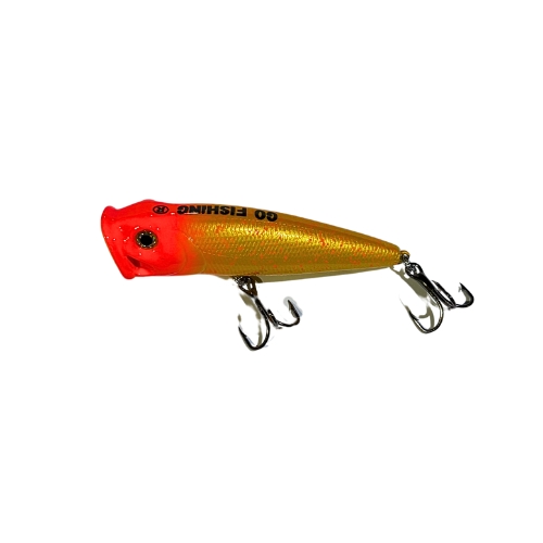 Señuelo Go Fishing Popper Mediano 8,5 cm Naranja con Amarillo