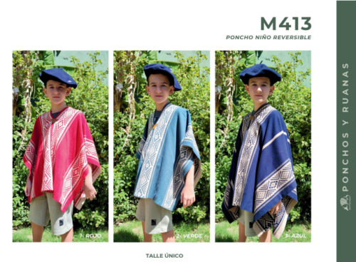 Poncho Niño Reversible Mulita Campo M413