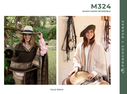 Ruana Pampa Reversible Mulita Campo M324 Dama