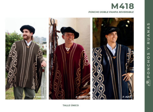 Poncho Doble Pampa Reversible Mulita Campo M418