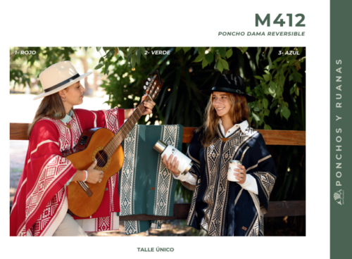 Poncho Dama Reversible Mulita Campo M412