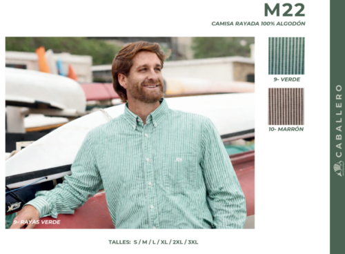 Camisa Rayada 100% Algodón Mulita Campo M22
