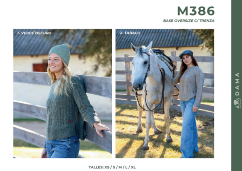 Sweater Base Oversize con Trenza Mulita Campo M386 Dama