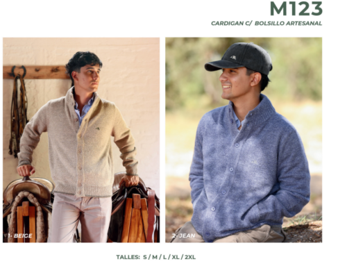 Cardigan con Bolsillo Artesanal Mulita Campo M123