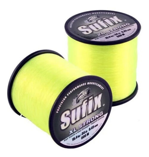 Monofilamento en Bobina Sufix Amarillo Fluo 0.30mm a 0.50mm 600mts.