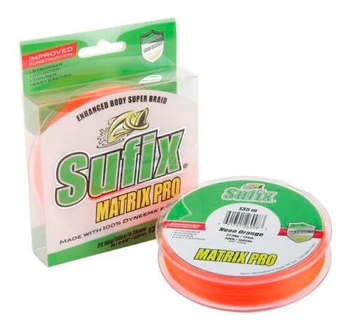 Multifilamento Sufix Matrix Pro Naranja 0.20mm a 0.35mm 135mts.
