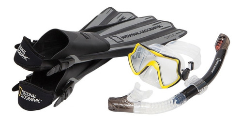Set Completo National Geographic de Snorkel Vaya 2 Bolso para Fácil Transporte Negro y Amarillo
