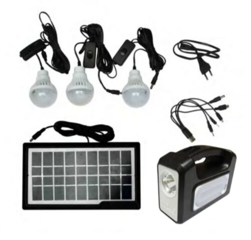 Kit de iluminación con batería central recargable con panel solar, a 220.