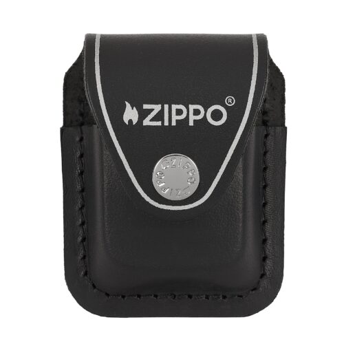 Canana de cuero Zippo con clip Negra LPCBK
