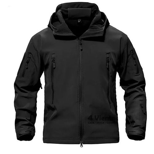 Campera táctica militar multipropósito Negra.