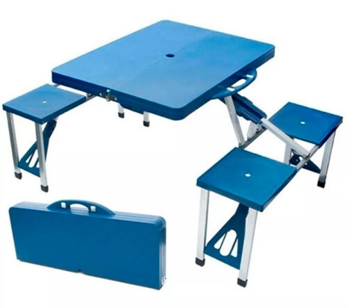 Set Camping Plegable, 4 Sillas Y Mesa Con Valija