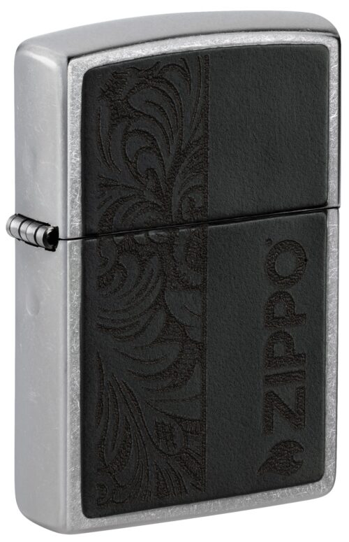 Encendedor Zippo Black Leather Emblem - Zippo Design 46919
