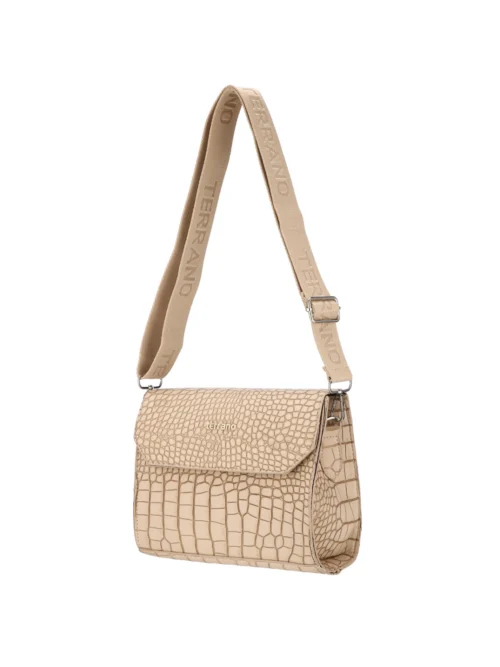 Bandolera Caracas - Croco Taupe