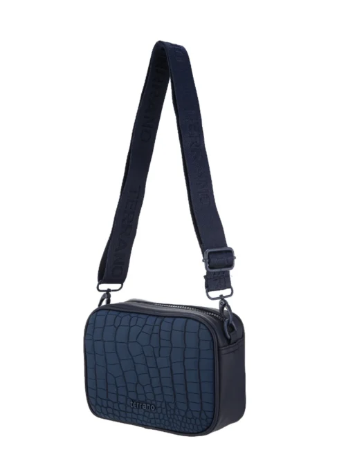 Bandolera Croco - Azul