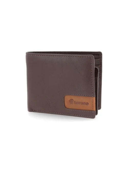 Billetera Cuero Con Grifa - Marron