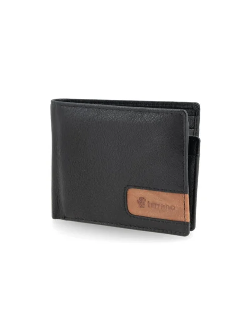 Billetera Cuero Con Grifa - Negro