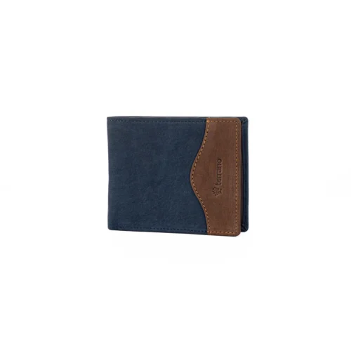 Billetera Cuero Nobuk con Vista - Azul