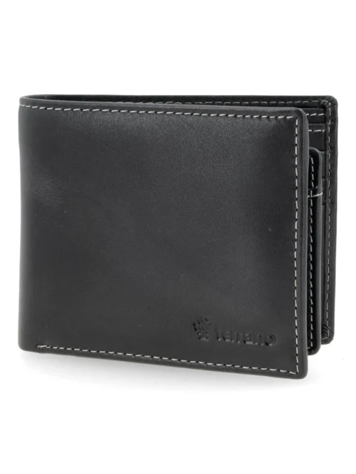 Billetera Cuero Premium con Volante interior - Negro