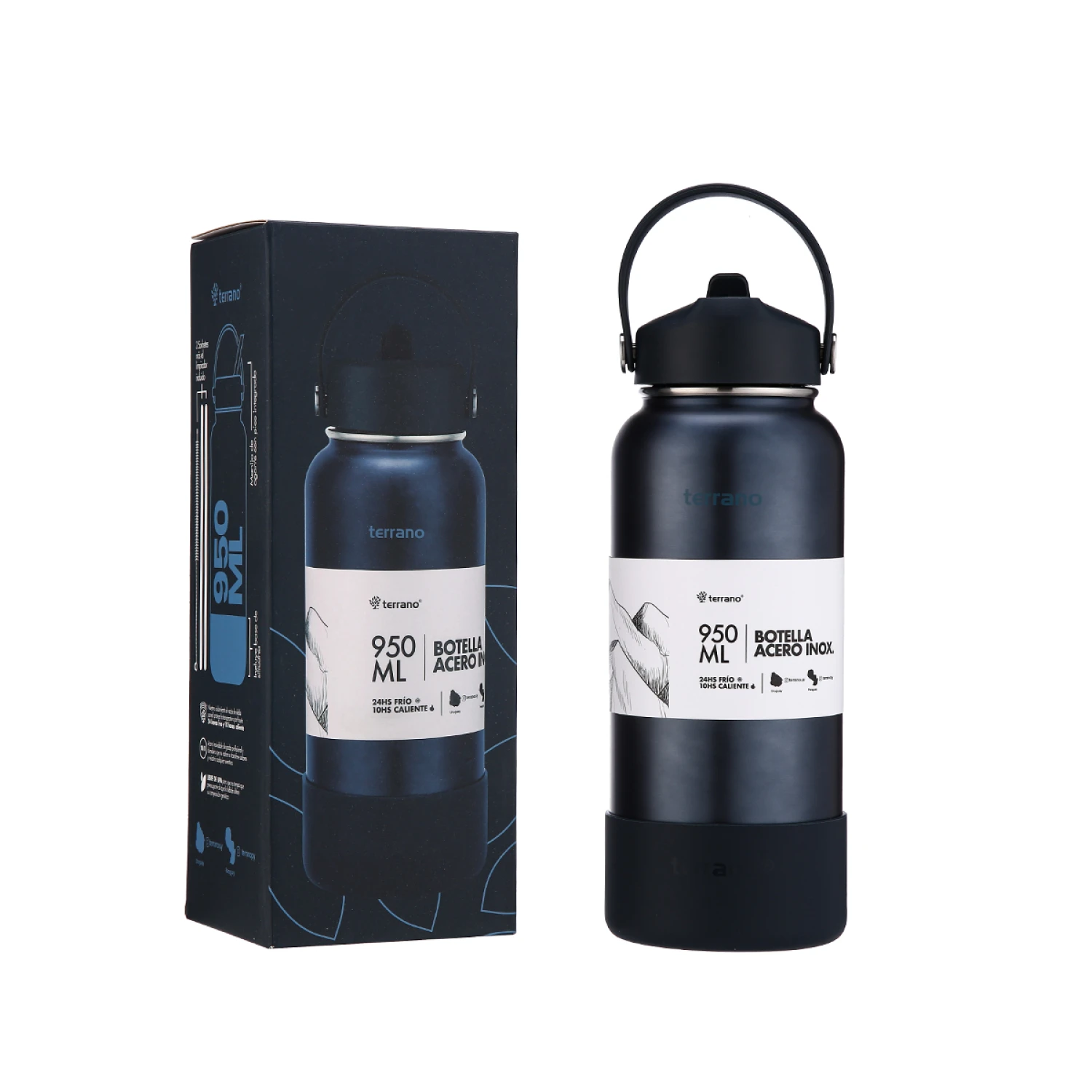 Botella Térmica con Pico 950mL. - Azul Metalizado 4 Botella Térmica con Pico 950mL. - Azul Metalizado - Imagen 4