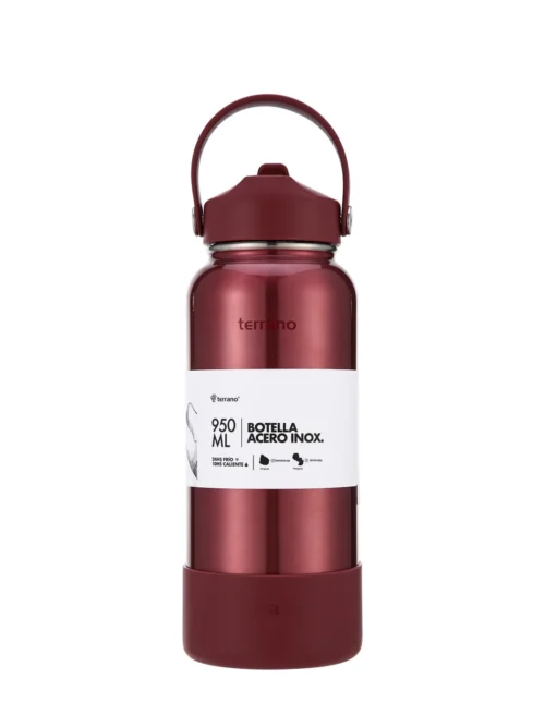 Botella Térmica con Pico 950mL. - Rojo Metalizado