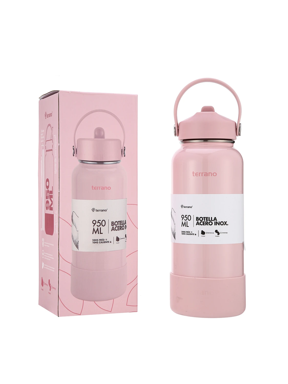 Botella Térmica con Pico 950mL. - Rosado Metalizado 3 Botella Térmica con Pico 950mL. - Rosado Metalizado - Imagen 3