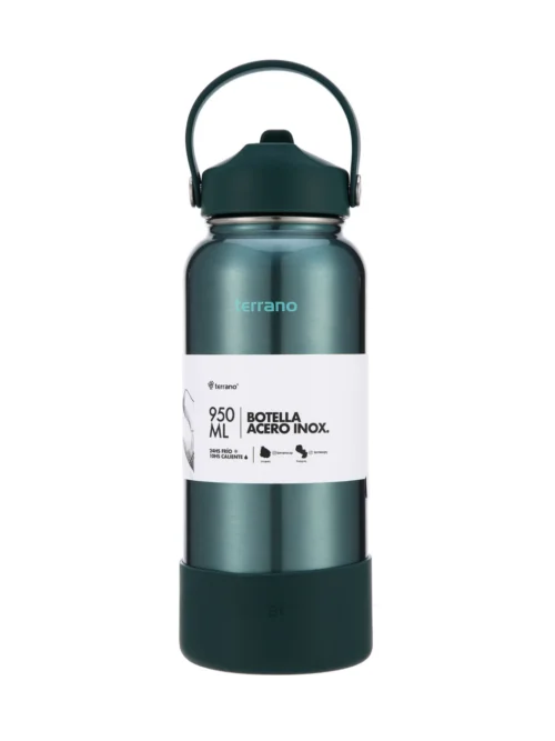 Botella Térmica con Pico 950mL. - Verde Metalizado