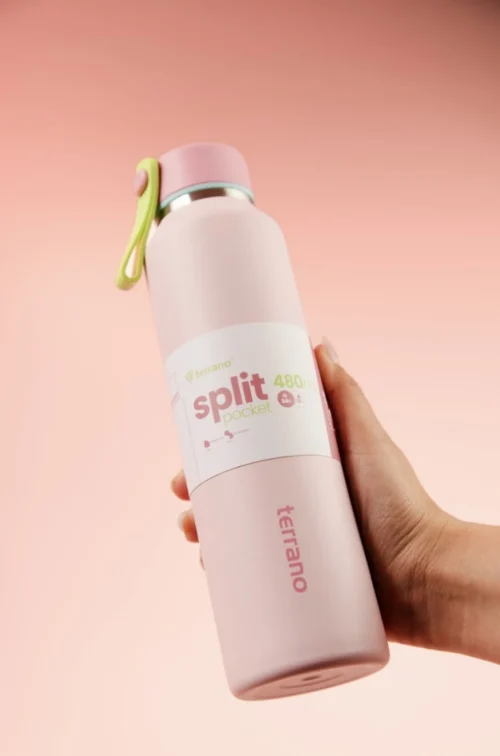BOTELLA TERMICA SPLIT POCKET 480ML. - Rosado