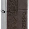 Encendedor Zippo Brown Leather Emblem - Zippo Design 46920