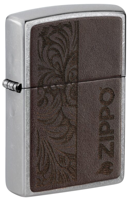 Encendedor Zippo Brown Leather Emblem - Zippo Design 46920