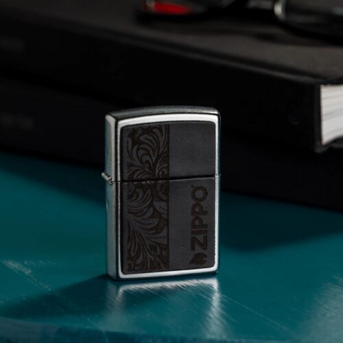 Encendedor Zippo Black Leather Emblem - Zippo Design 46919 - vista 2