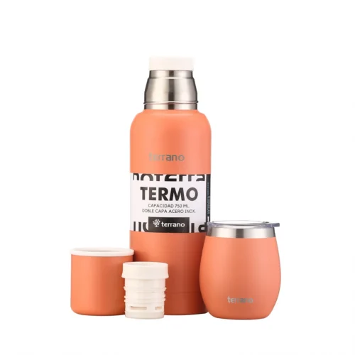 Kit 750ML Slim + Mate con tapa - Coral