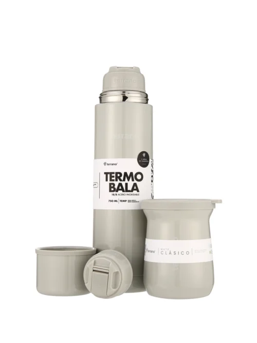 Kit Acero Bala Metalizado - 750mL + Mate Tradicional - Oliva