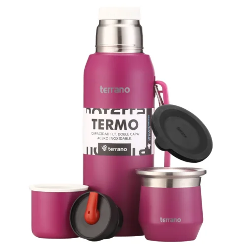 Kit Competo - Termo Acero 1LT + Mate Flap - Violeta