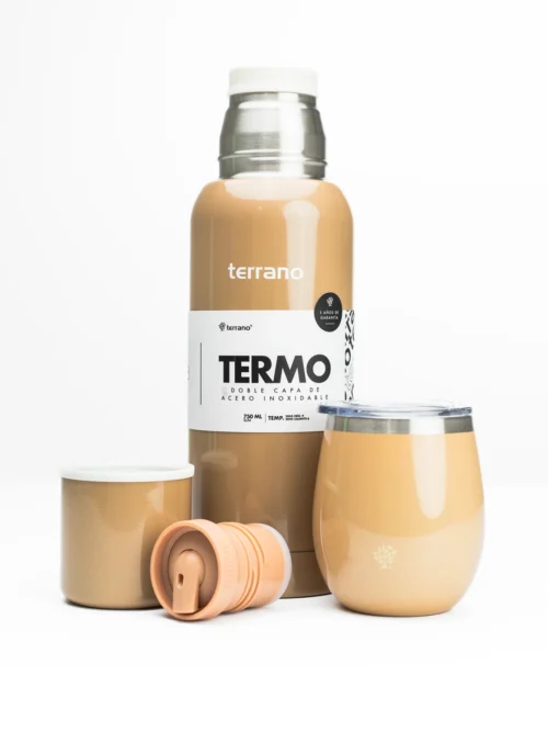 Kit Matero - Termo 750ML Slim + Mate Con Tapa - Oro