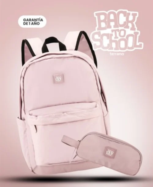 Kit Mochila y Cartuchera Essence - Lila