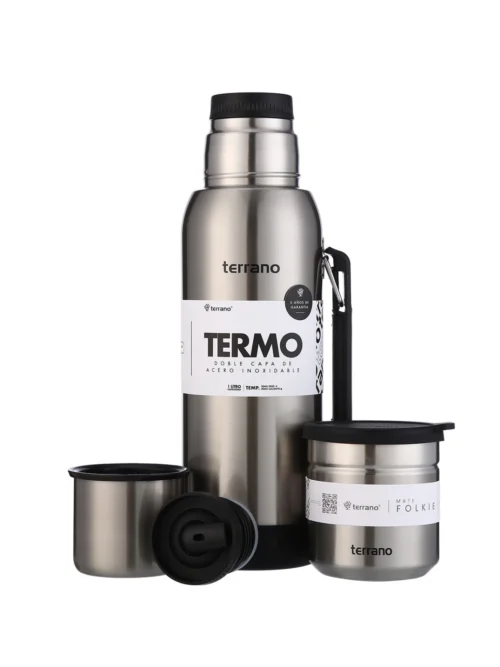 Kit Termo 1 LT Con Base De Silicona + Mate folkie - Acero