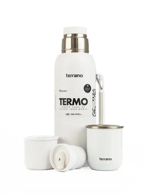 Kit Termo 1 LT Con Base De Silicona + Mate Sicilia - Blanco