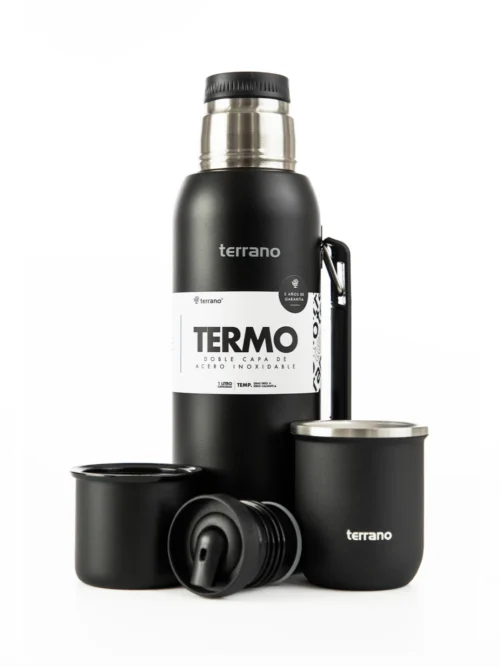 Kit Termo 1 LT Con Base De Silicona + Mate Sicilia - Negro