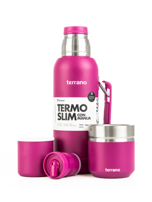 Kit Termo 750ML Con Base De Silicona + Mate Folkie - Violeta