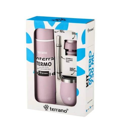 Kit Termo Bala + Mate con bombilla - Lila