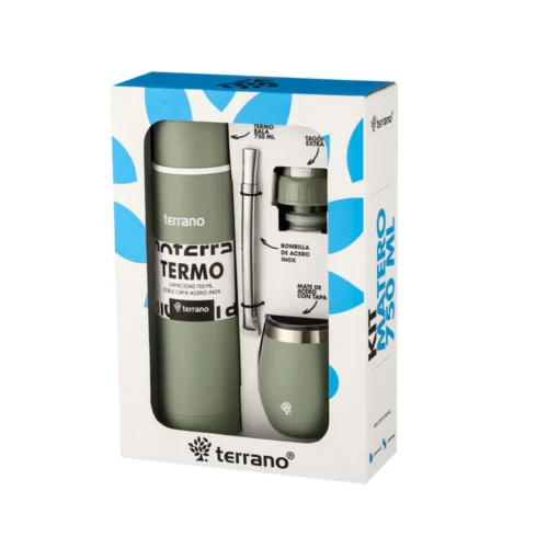 Kit Termo Bala + Mate con bombilla - Oliva
