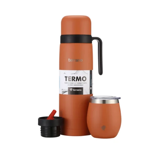 Kit Termo Manija Rigida + Mate con Tapa - Terracota