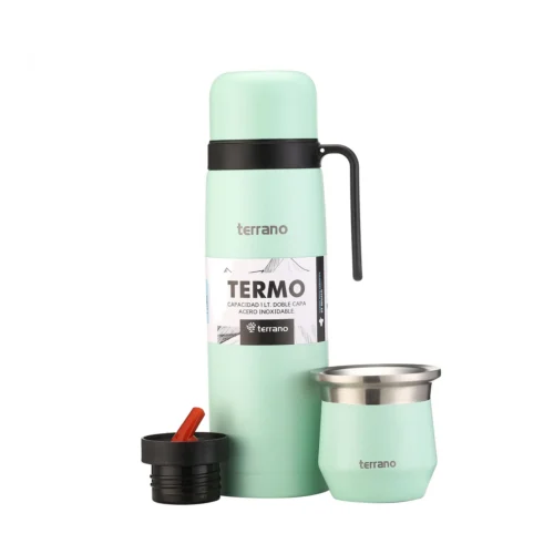 Kit Termo Manija Rigida + Mate Flap - Verde Agua