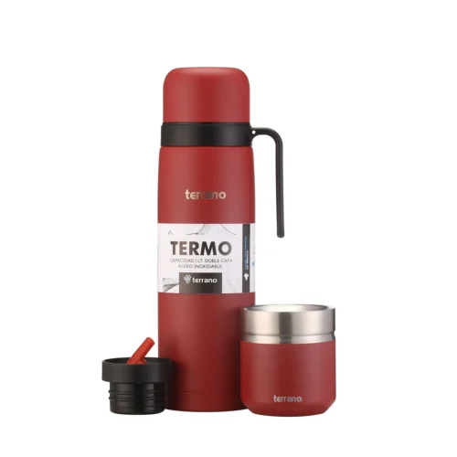 Kit Termo Manija Rigida + Mate Folkie - Rojo