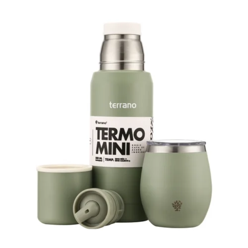 Kit Termo Mini + Mate C/Tapa - Oliva