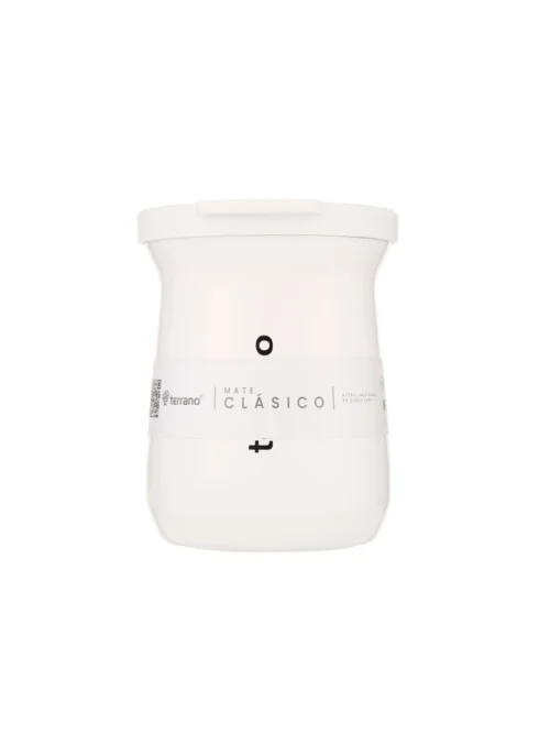 Mate Acero Inox. Camionero Metalizado - Blanco